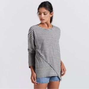 Current/Elliott The Splice Stripe Oversize Tee Size 0 (XS)